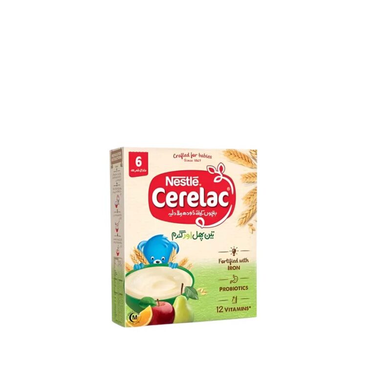 NESTLE CERELAC THREE FRUITS AND WHEAT 350 GM